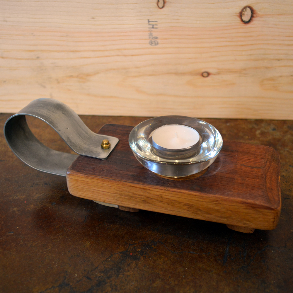 Single Votive Candle Holder with Steel Handle