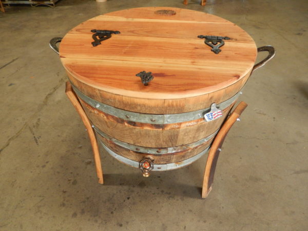 Large Oak Wine Barrel Cooler 30 Gallon